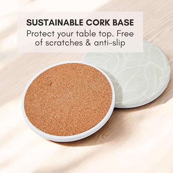 Ceramic Marble Coasters Set of 6, Absorbent Drink Coasters - Image 7