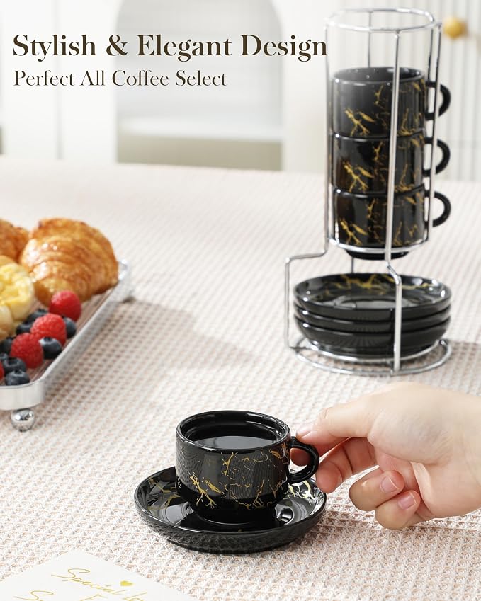 MALACASA 2.5 OZ Porcelain Espresso Cups - Image 5