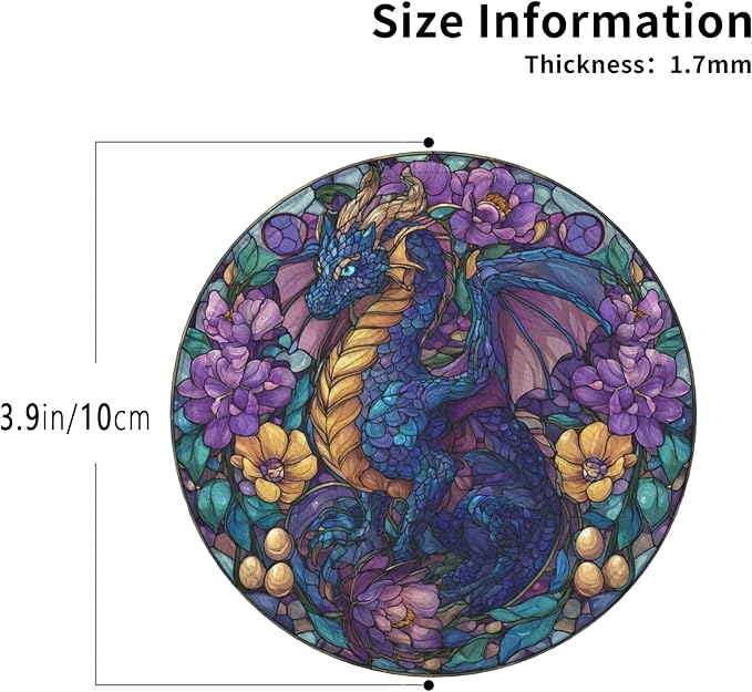 Dragon Coasters Leather Round Drink Coasters 6 Pcs Set - Image 3