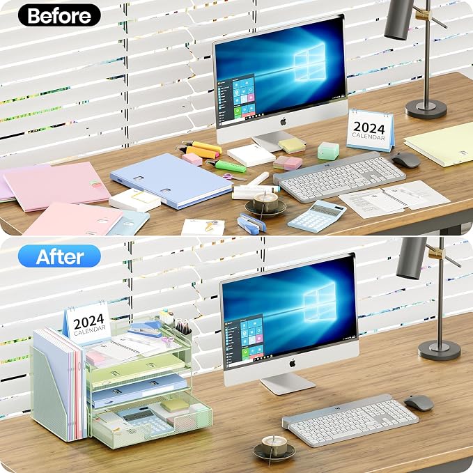 Desk Organizer, 4-Tier Desktop File Organizer - Image 5