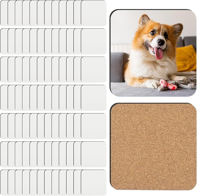 84 Pcs Sublimation Coasters Blanks, 3.93 x 3.93 Inch, MDF Cork | Sublimation - Image 9