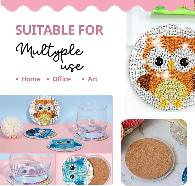 6 Pcs Owls Shaped Diamond Painting Kits, Diamond Painting Kits - Image 7