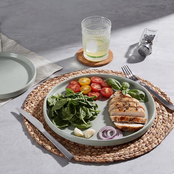 E-far Dinner Plates Set of 6, 10.5 Inch Stoneware Dinner Plate, Chip & Scratch - Image 7