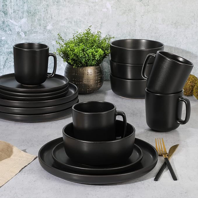 Gibson Home Zuma Stoneware Plates, & Mugs Dinnerware Set - Image 3