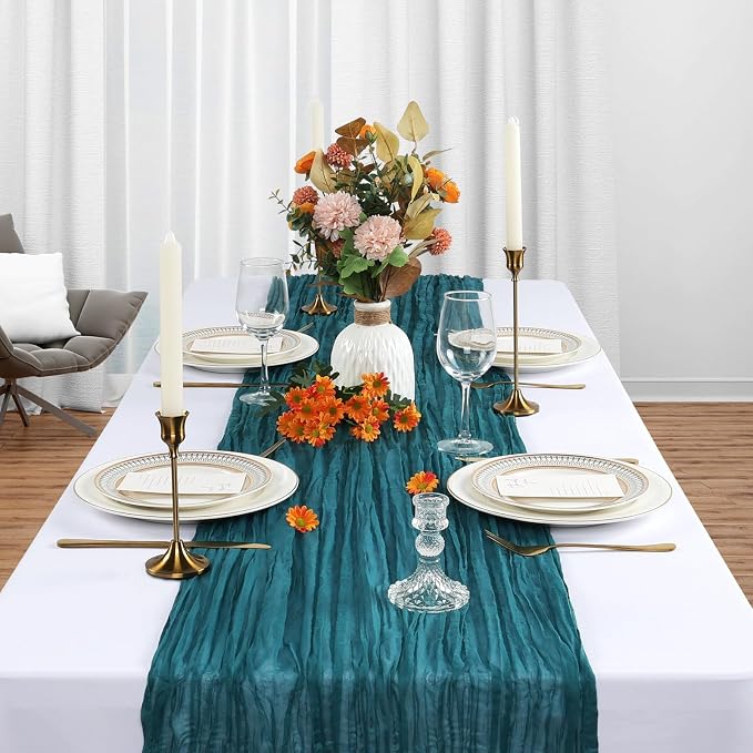 6 Pack Teal Cheesecloth Table Runner 10Ft Gauze Cheese Cloth Table Runner - Image 3