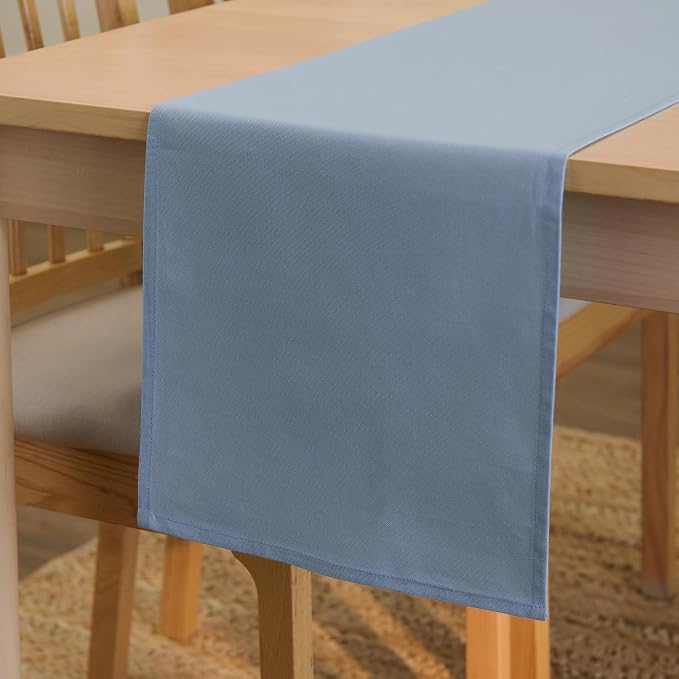 Encasa XO Table Runner, Cotton Canvas Dining Runner 13"x72" | B Grey, 180 GSM by EncasaXO