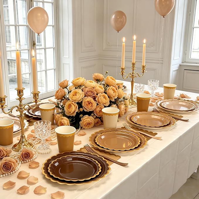 Brown Plates and Napkins Party Supplies - Image 7