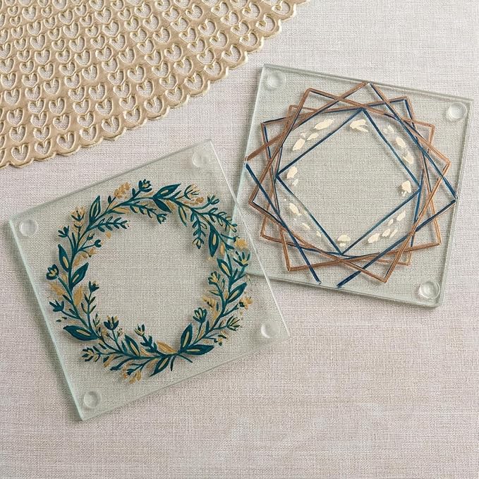 Kate Aspen Clear Glass Drink Coasters Set of 48 - Image 2