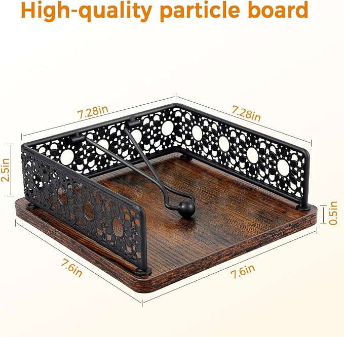 Wooden Napkin Holder for Table, Farmhouse Napkin Holder - Image 2