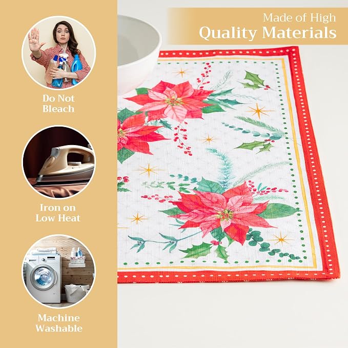 Maison d' Hermine Placemats Set of 4 Reusable 100% Cotton | Cloth Place Mats - Image 3