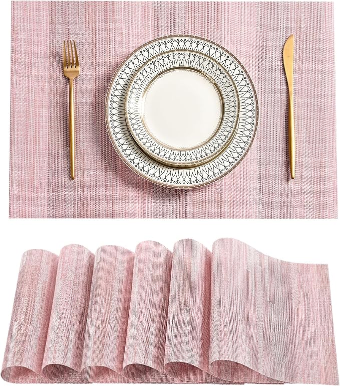 Leetaltree Misty Rose Placemats Set of 6 by Leetaltree-ArtatEveryTable