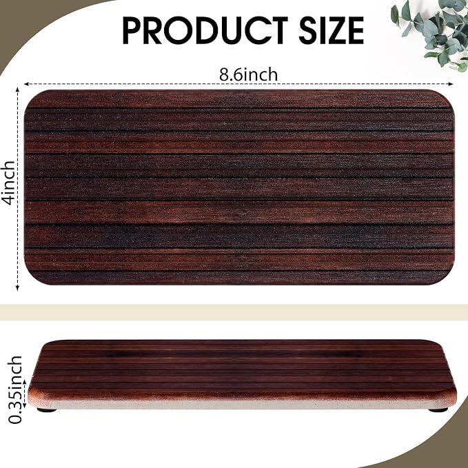 2Pcs 8.6x4'' Water Absorbent Diatomite Coasters Diatomaceous Earth Drying Mat - Image 2
