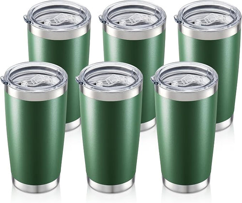 20oz Tumbler Bulk with Lid Stainless Steel Tumblers, 6 Pack | Leak Proof Lid by Unknown