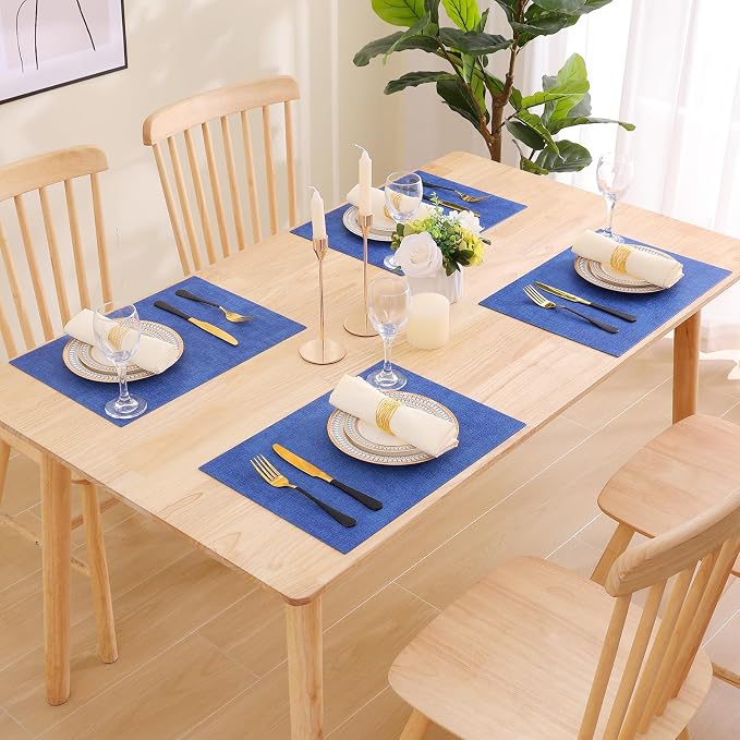 Faux Leather Heat Resistant Placemats 6 Packs, Waterproof Wipeable Dining PU - Image 8
