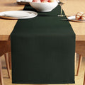 Encasa XO Table Runner, Yarn Dyed Ribbed Cotton 13"x59" | Dark Green, 12-Ply by EncasaXO