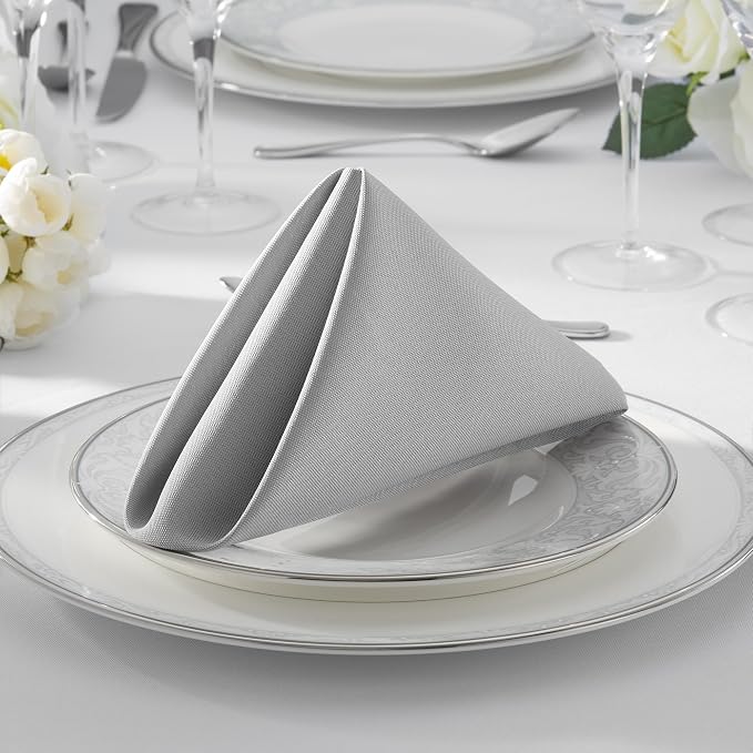 Lann's Linens Set of 12 Cloth Dinner Napkins, 20-inch Polyester Napkins - Image 7