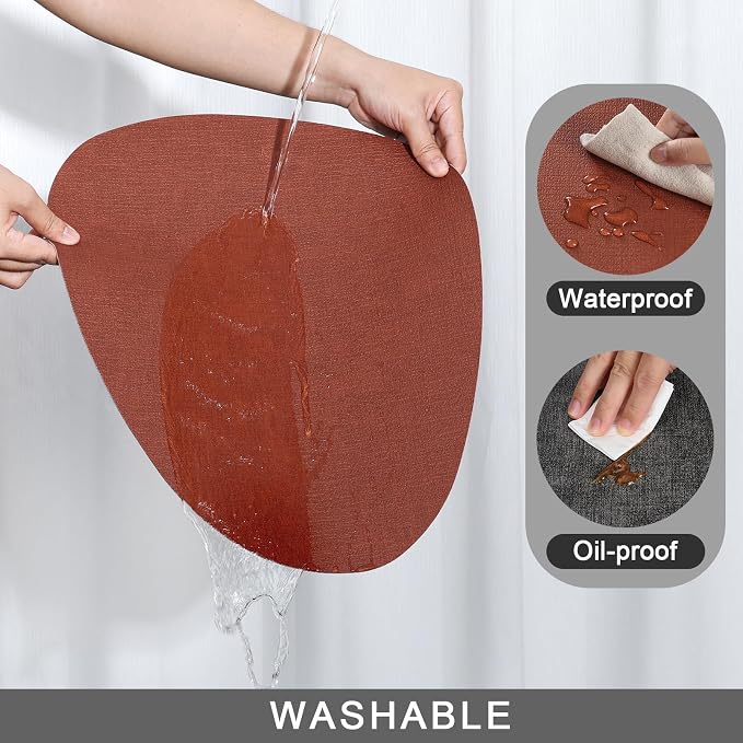 Faux Leather Placemats Set of 4, Dual Sided - Image 4