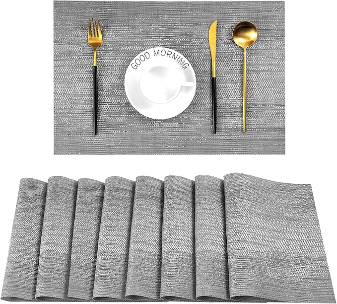 Leetaltree Grey Placemats, Heat Resistant Non-Slip Place mats by Leetaltree-ArtatEveryTable