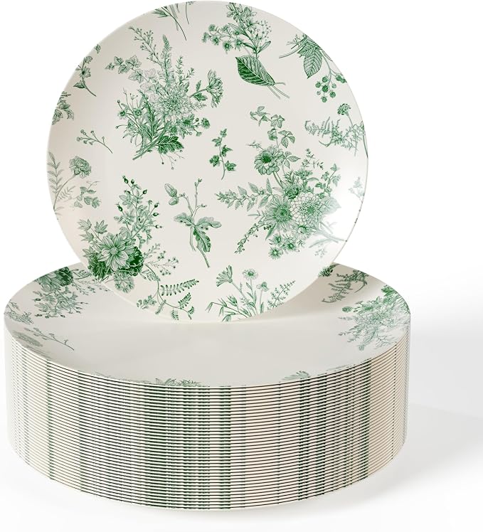 Trendables 40 Piece Plastic Disposable Plates Set - Image 8