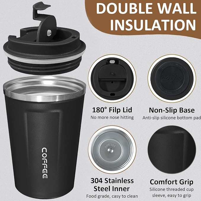 4 Pack Travel Coffee Mug 17oz Insulated Coffee Cup - Image 3