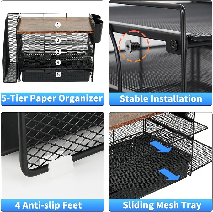 Desk Organizer, 5-Tier Desktop File Organizer - Image 3