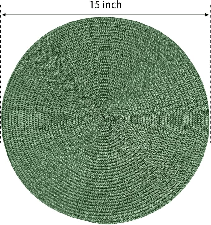 FunWheat Round Braided Placemats Set of 4 Table Mats - Image 2