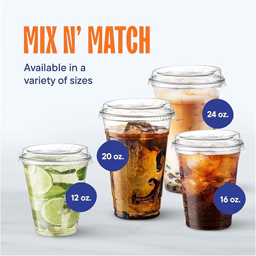 16 oz Clear Plastic Cups with Strawless Sip Lids - Image 7