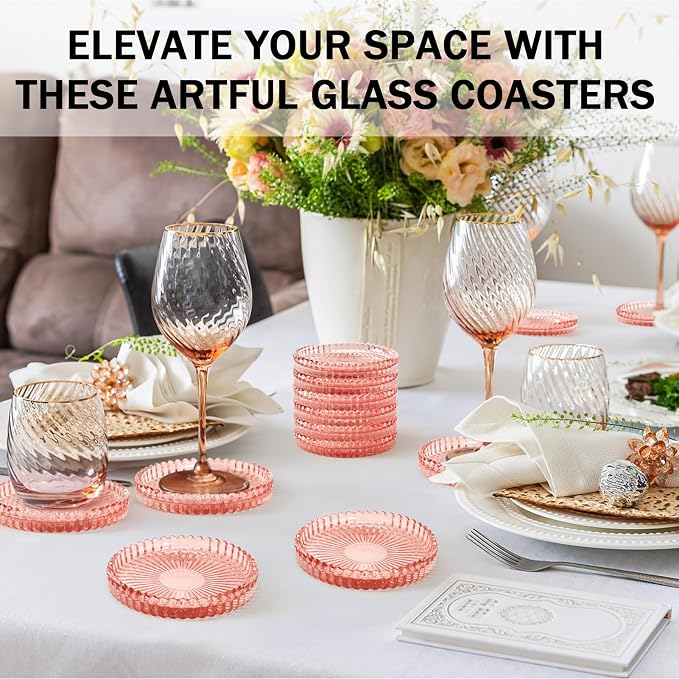 Modern Clear Glass Coasters Set of 8, Cute Coasters Table Mats - Image 7