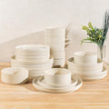 Ceramic Dinnerware Set for 8, 24-Piece Plates and Bowls Set | Lightweight by TheTerra