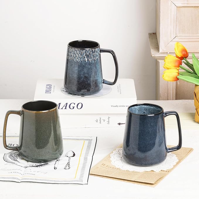 Large Ceramics Coffee Mugs, 24 OZ, Large Handle Design, Extra Large Tea and - Image 4