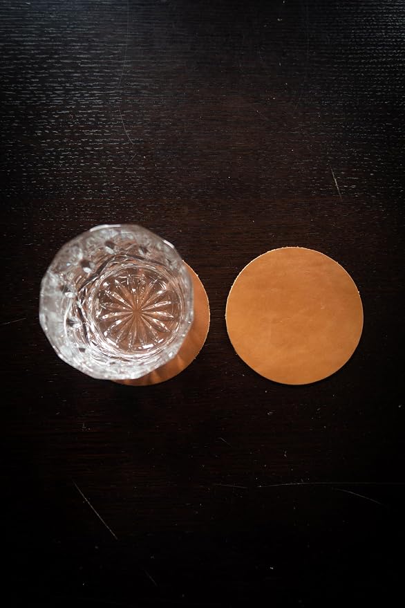Real Natural Grain Leather Coasters – Durable Non-Slip Distressed Design - Image 2