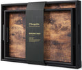 Fibogollo Set of 2 Wooden Serving Trays by Fibogollo