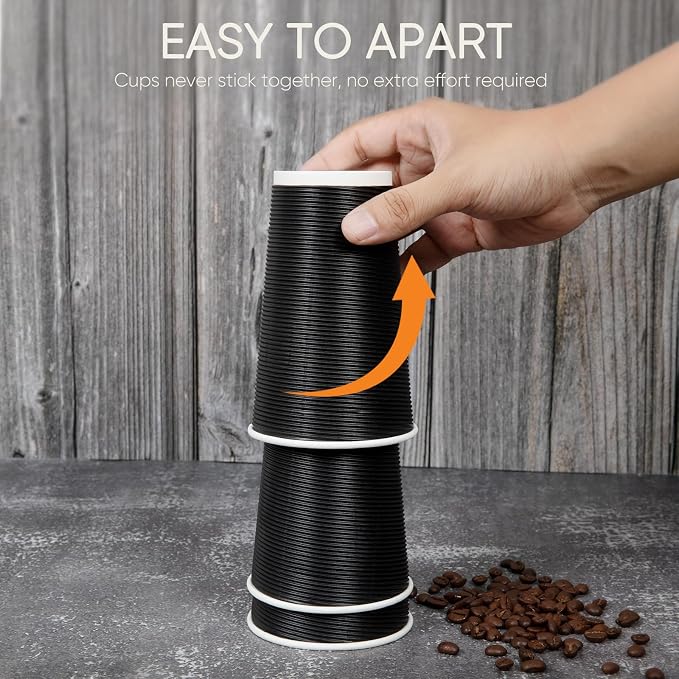 100 Pack 16 oz Disposable Coffee Cups - Image 3