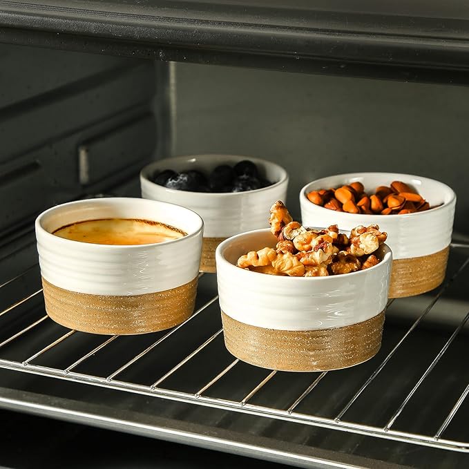 Ramekins 6 OZ for Creme Brulee Oven Safe, Ceramic Souffle Cups Set of 6 - Image 3