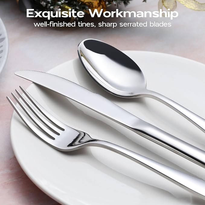 Onader 65 Piece Heavy Duty Silverware Set - Image 5