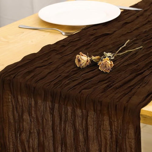 1 Pack Brown Cheesecloth Table Runner 120 Inch Boho Wedding Decor | Cheesecloth by Fixwal