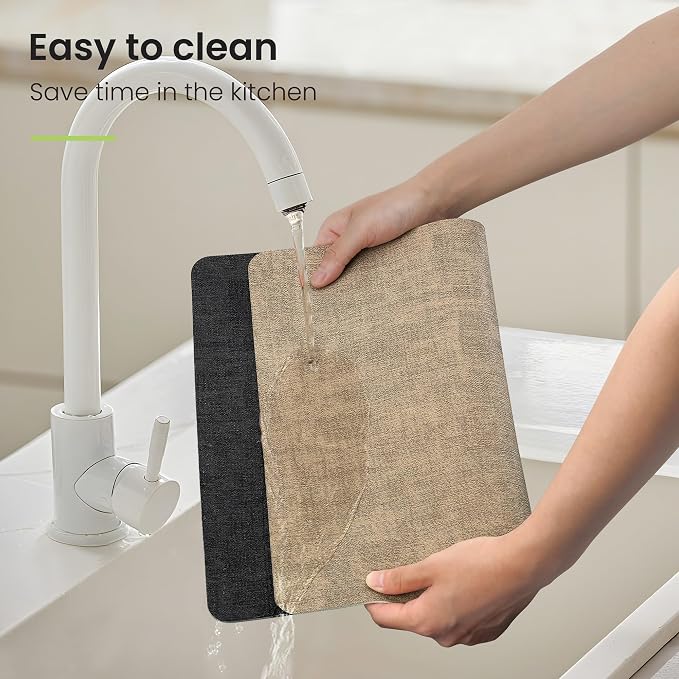Fyvva Placemats Set of 4 Wipeable Reversible Faux Leather - Image 5