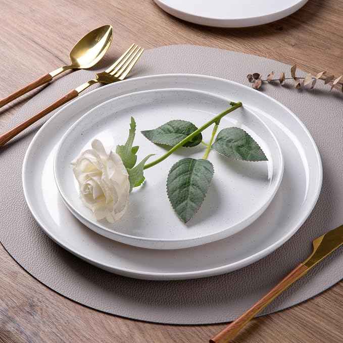 AmorArc Dinnerware Sets for 8, 24 Pieces Ceramic Plates and Bowls Set | Scratch - Image 2