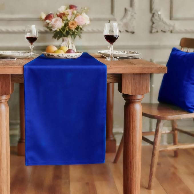 FOLINS&HOME Royal Blue Waterproof Decorative Table Runner 108 Inches Long | by FOLINSHOME