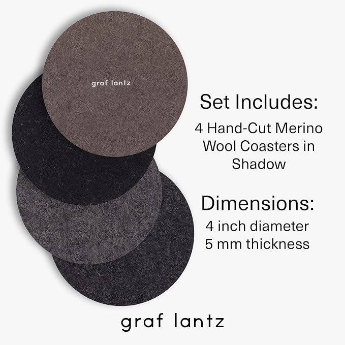 Graf Lantz - Bierfilzl Merino Wool Round Coasters Set of 4 - Shadow - Absorbs - Image 4