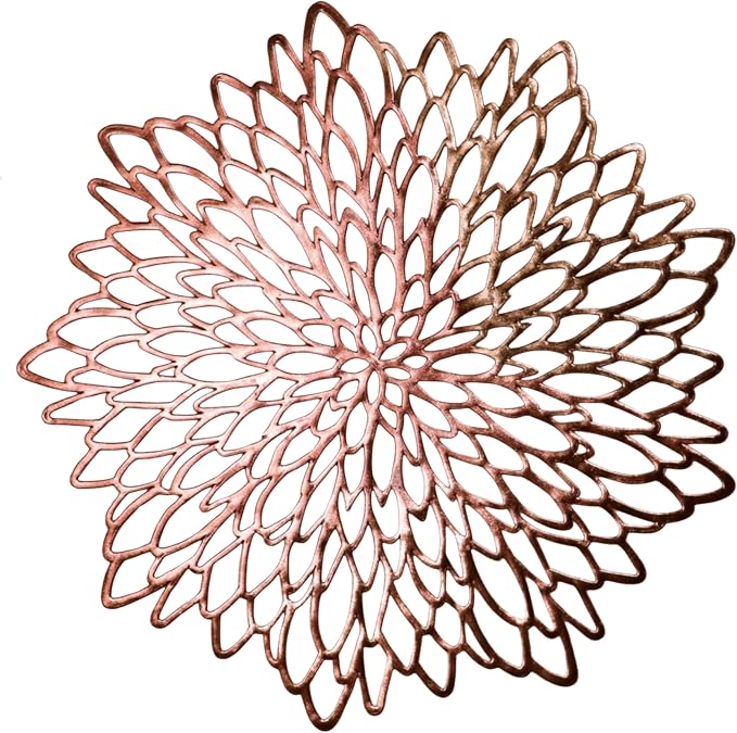 Snowkingdom 6 Pack Rose Gold Placemats Metallic Pressed Vinyl by Snowkingdom