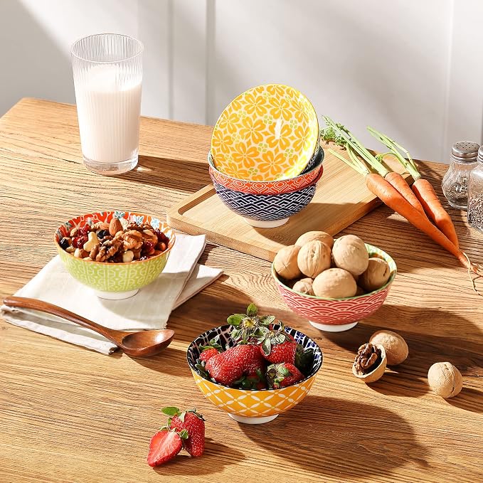 Metahom Dessert Bowls, Small Colorful Bowls 10 Oz, Ceramic Bowl Set - Image 5