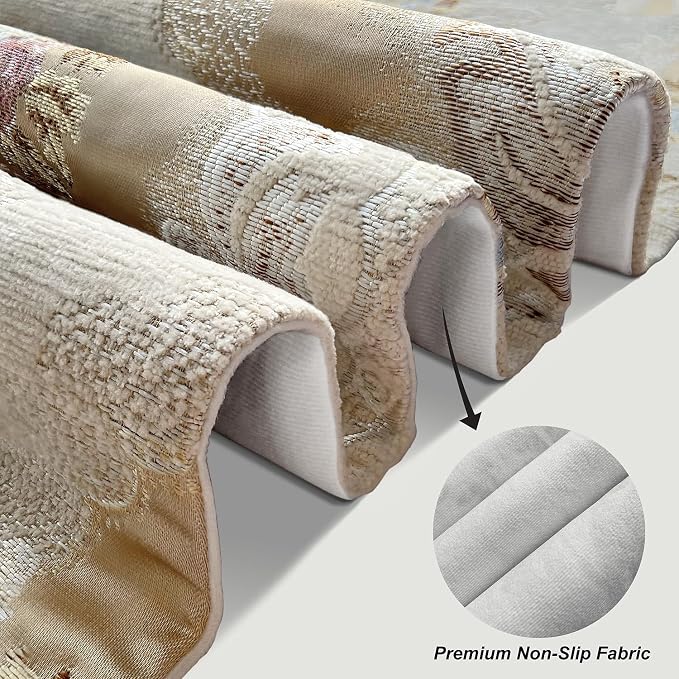 Jacquard Thick Table Runner 60" Beige - Image 4