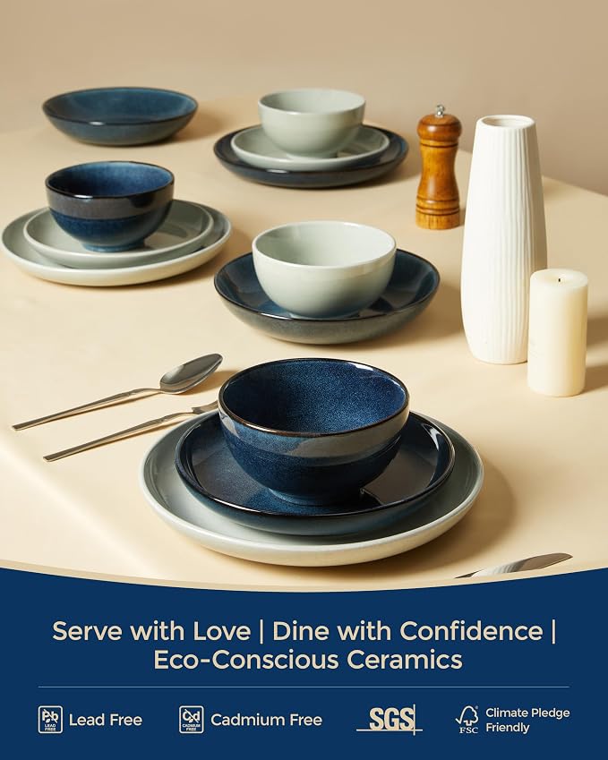24 Piece Double Bowl Dinnerware Sets - Image 7