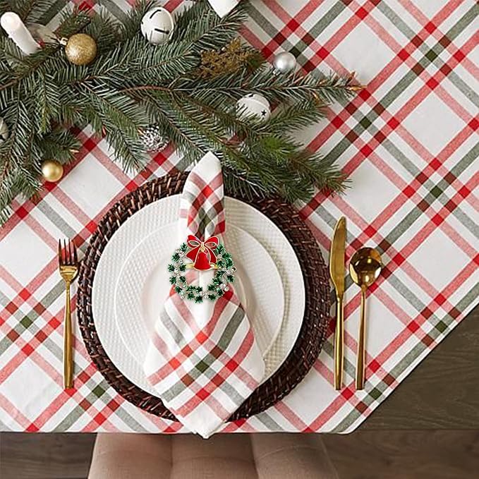 wonlex Christmas Napkin Rings Set of 6, Thanksgiving Day, Family Gatherings - Image 5
