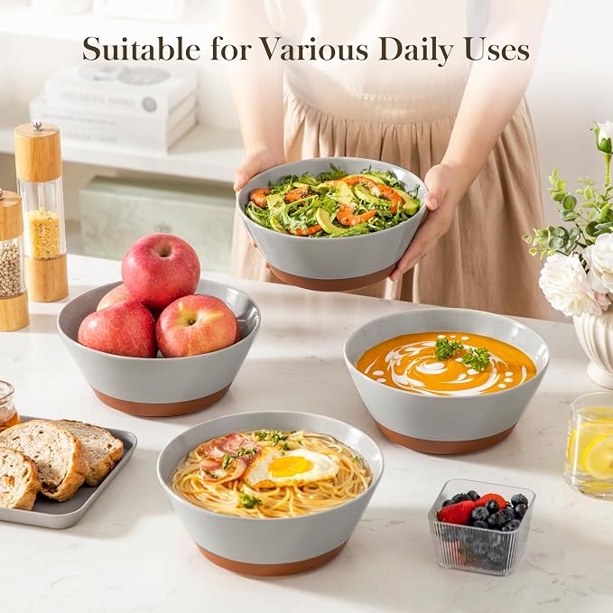 MALACASA Salad Bowls Set of 4, Soup Bowls - Image 5