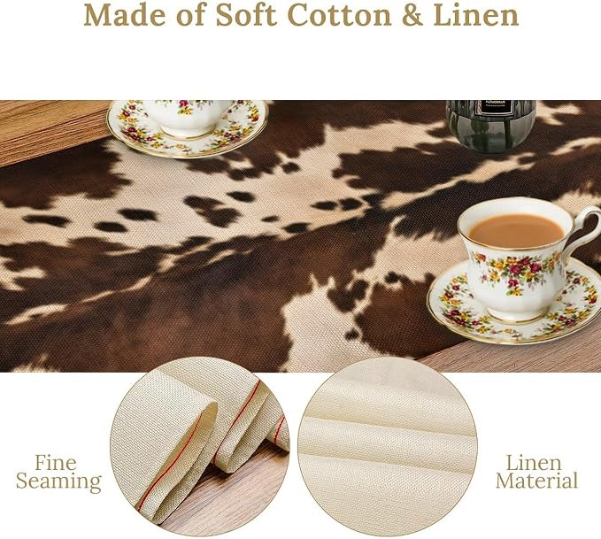 Cow Print Table Runner, 13x90 Inch - Image 6