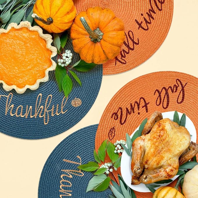 FunWheat Round Placemats Set of 6 Table Mats - Image 4