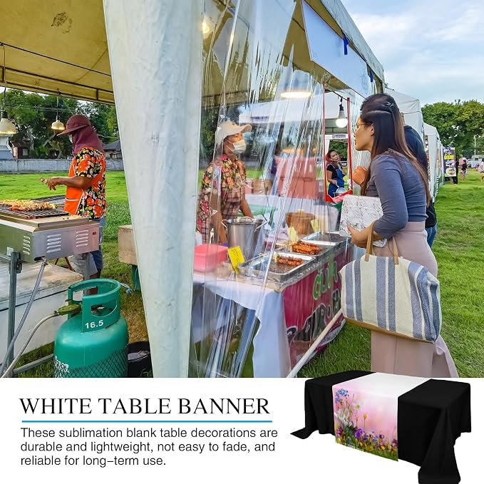 4 Pcs White Sublimation Table Runners Blanks 24 x 72 Inch Polyester Table - Image 6