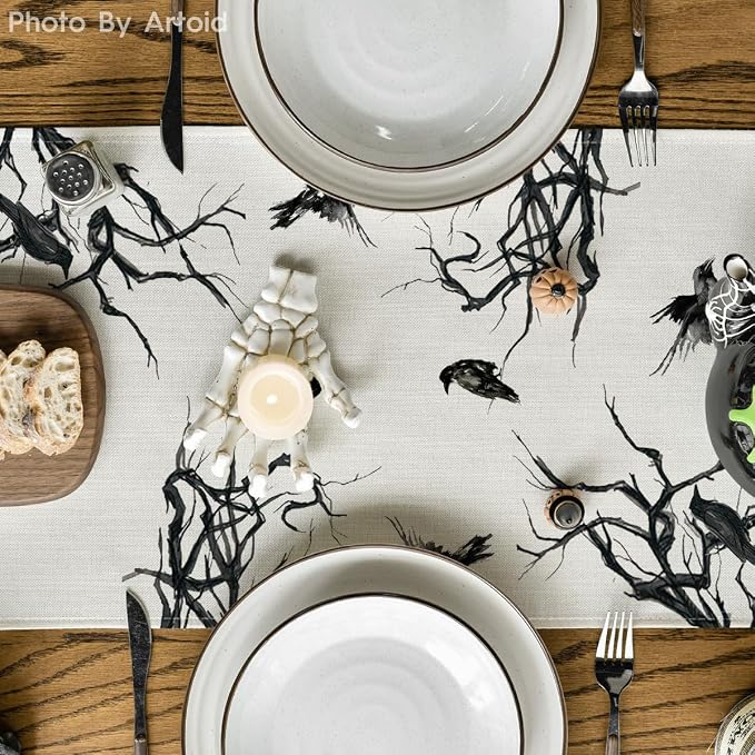 Artoid Mode 210 GSM Halloween Table Runner 13x60 Inch Home Party Decor | - Image 3